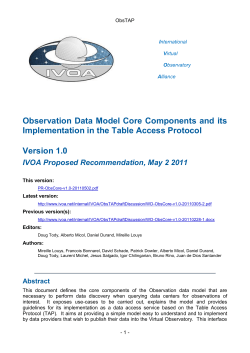 Appendix B: ObsCore Data Model Detailed Description
