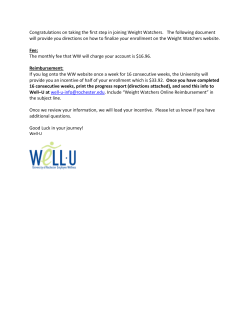 Congratulations on taking the first step in joining Weight Watchers