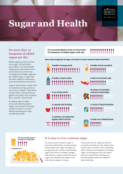 Sugar and Health - Royal Society of New Zealand