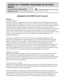genetically modified organisms in the food supply