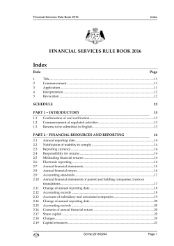 Financial Services Rule Book 2016