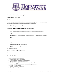 ACC 271 Course Outline