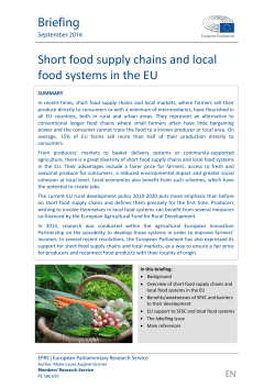 Short food supply chains and local food systems in the EU