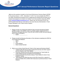 2017 Annual Performance Outcome Report Questions