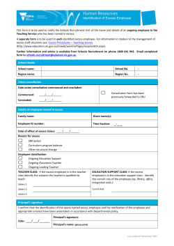 Identification of Excess Employee