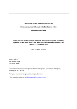 Constructing the Net Primary Production and Biomass accounts and