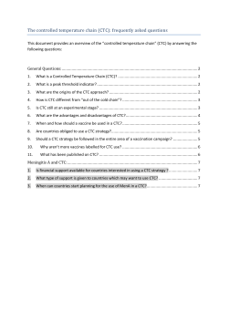 The controlled temperature chain (CTC)