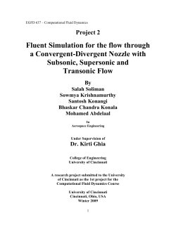 Subsonic Flow throughout Nozzle