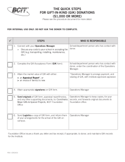 the quick steps for gift-in-kind (gik) donations ($1000 or more)