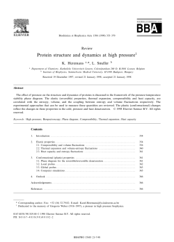 Protein structure and dynamics at high pressure1