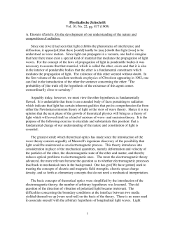 Einstein on Radiation (1909)