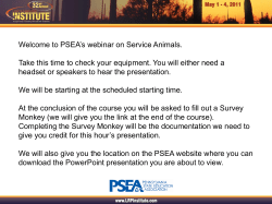 PSEA`s webinar on Service Animals. Take this - HealthCare-PSEA