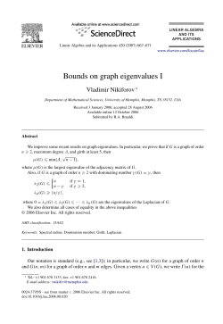 Bounds on graph eigenvalues I