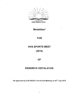 Modalities* FOR KVS SPORTS MEET (2015)