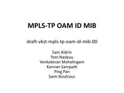 MPLS TP MIBs and Extensions