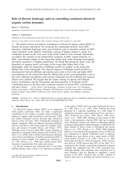 Role of discrete landscape units in controlling catchment dissolved