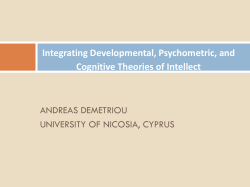 Integrating Developmental, Psychometric, and Cognitive Theories of