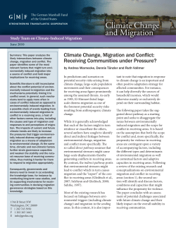 Climate Change, Migration and Conflict: Receiving Communities