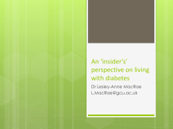 An `insider`s` perspective on living with diabetes