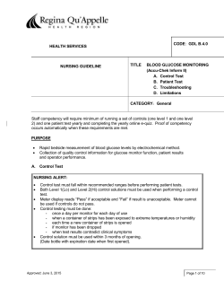 Blood Glucose Monitoring Accu-Chek Inform II