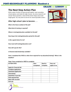 "The Next Step" Action Plan