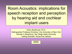 Room Acoustics: implications for speech perception and