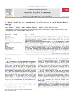 A talking control for use in evaluating the effectiveness of cognitive