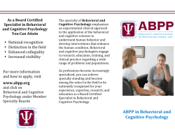 ABPP in Behavioral and Cognitive Psychology