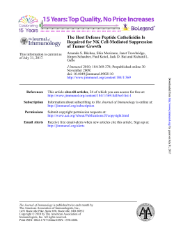 of Tumor Growth Required for NK Cell