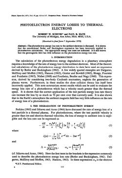 photoelectron energy losses to electrons thermal
