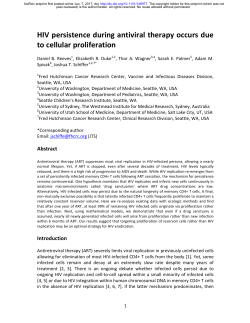 HIV persistence during antiviral therapy occurs due to cellular