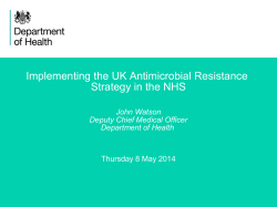 Implementing the UK Antimicrobial Resistance Strategy in the NHS