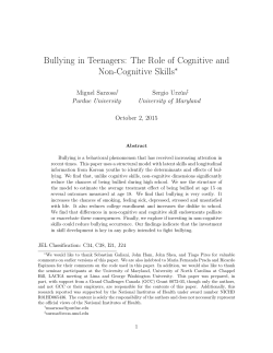 Bullying in Teenagers: The Role of Cognitive and Non