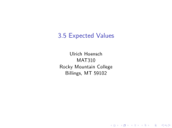 3.5 Expected Values - Rocky Mountain College