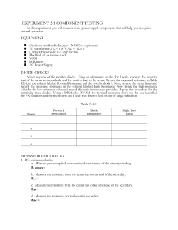 EXPERIMENT 2-1 COMPONENT TESTING In this experiment, you