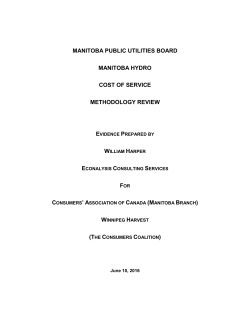 manitoba public utilities board manitoba hydro cost of service