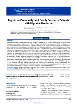 Cognitive, Personality, and Family Factors in Patients with Migraine