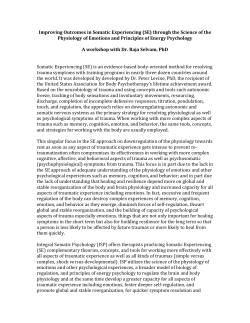Improving Outcomes in Somatic Experiencing (SE) through the