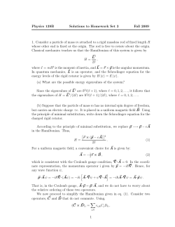 Physics 139B Solutions to Homework Set 3 Fall 2009 1. Consider a