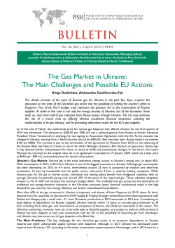 The Gas Market in Ukraine: The Main Challenges and