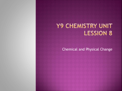 Y9 Chemistry unit Lession 8