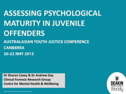 Assessing Psychological maturity in juvenile offenders