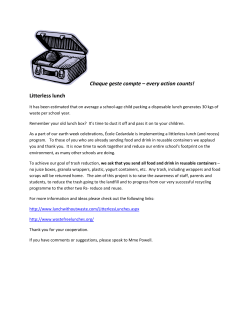 Chaque geste compte &ndash; every action counts! Litterless lunch