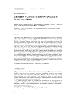 is epilepsy a cause of cognitive decline in developing brain