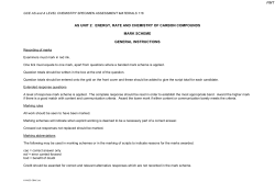 as unit 2: energy, rate and chemistry of carbon compounds mark