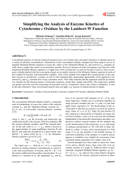 Simplifying the Analysis of Enzyme Kinetics of Cytochrome c