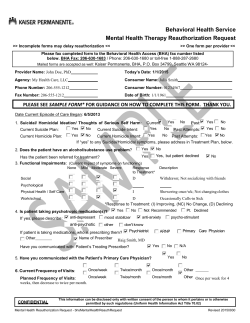 Behavioral Health Services Mental Health