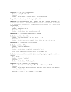 Definition 0.1. The p-Set-Packing problem is : Instance : a family F