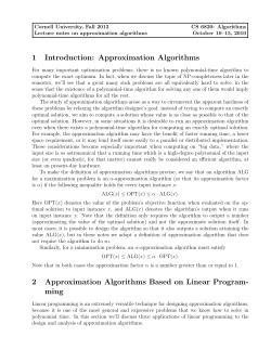approximation algorithms handout
