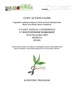 COST ACTION FA1204 Vegetable Grafting to Improve Yield and